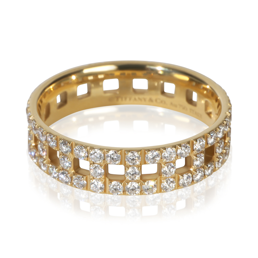 Tiffany & Co. Yellow Gold Diamond Tiffany T Wide Ring
